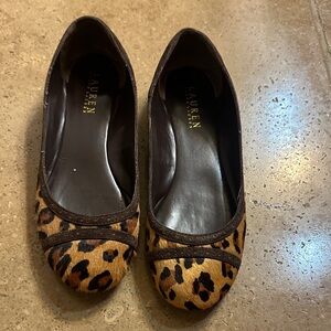 Ralph Lauren Brown Leopard Print Flats